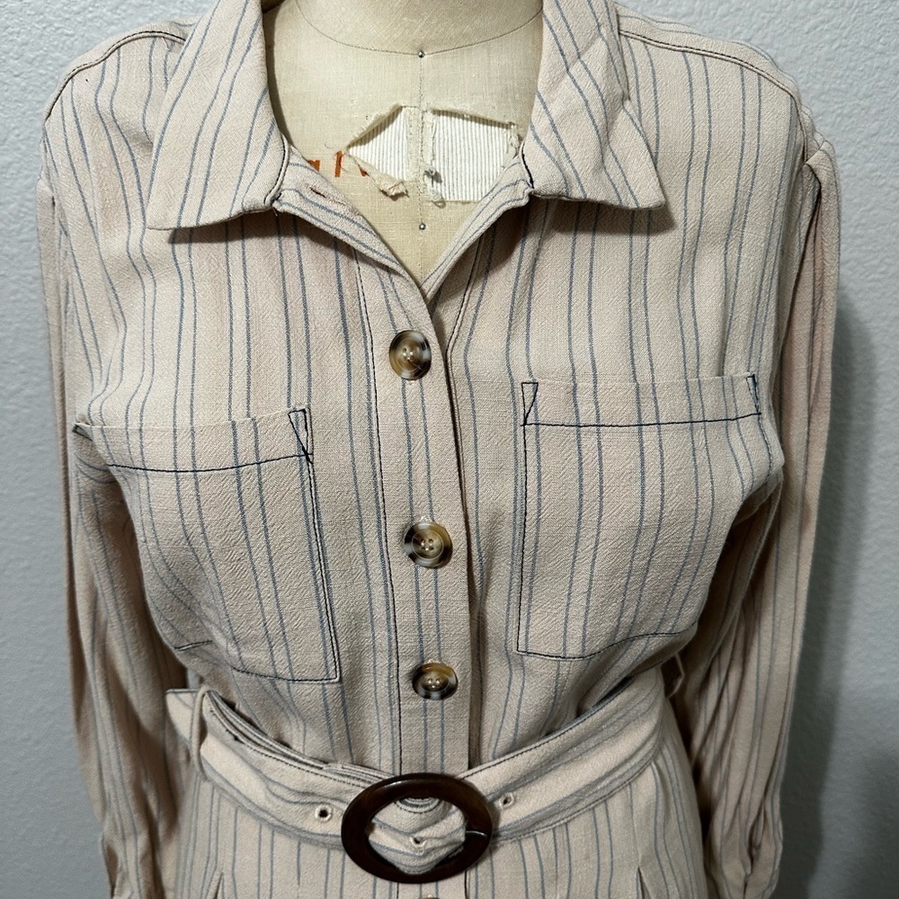FREE People Audrey midi Belted shirt dress. Size Small/Petite. - Picture 2 of 9